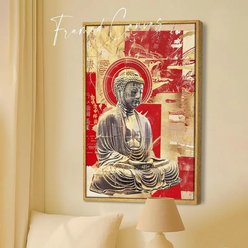 Crimson Buddha Wall Art With Frame media 5