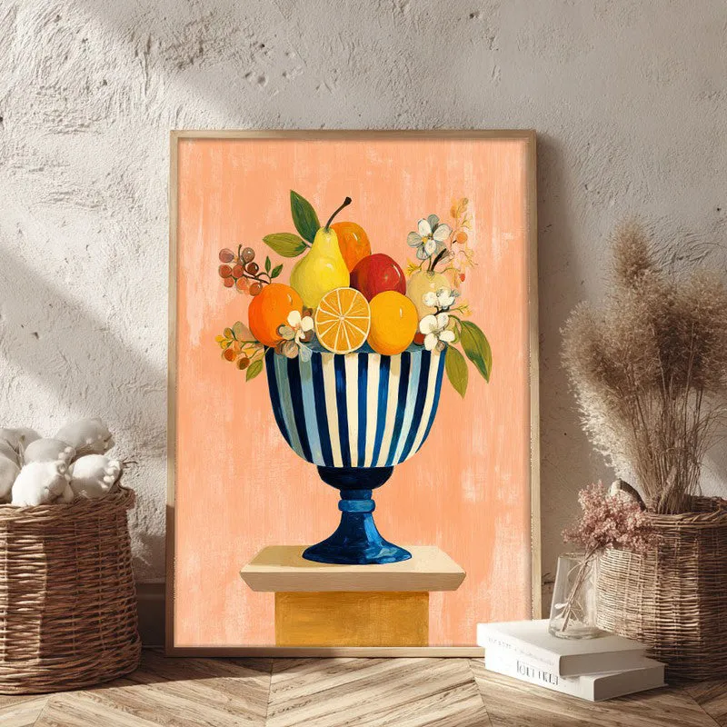 Mediterranean Canvas Wall Painting - Brown Frame media 3