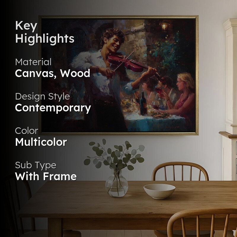 Violin Bliss Canvas Wall Painting With Frame media 2