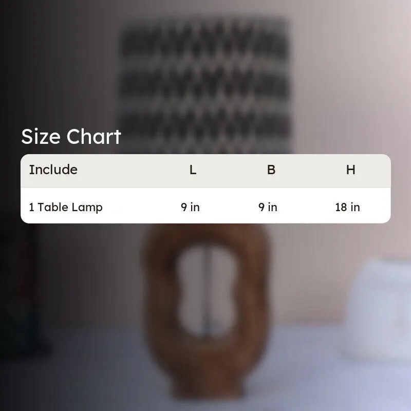 Chevronic Hewn Printed Mango Wood Table Lamp - Black,White media 6