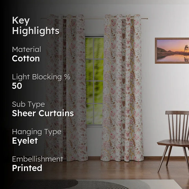 PetalVeil Cotton Curtain - Set Of Two media 2