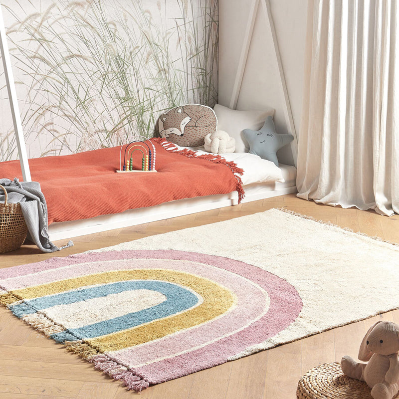 Vibrant Arc Tufted Cotton Area Rug - Multicolor media 3
