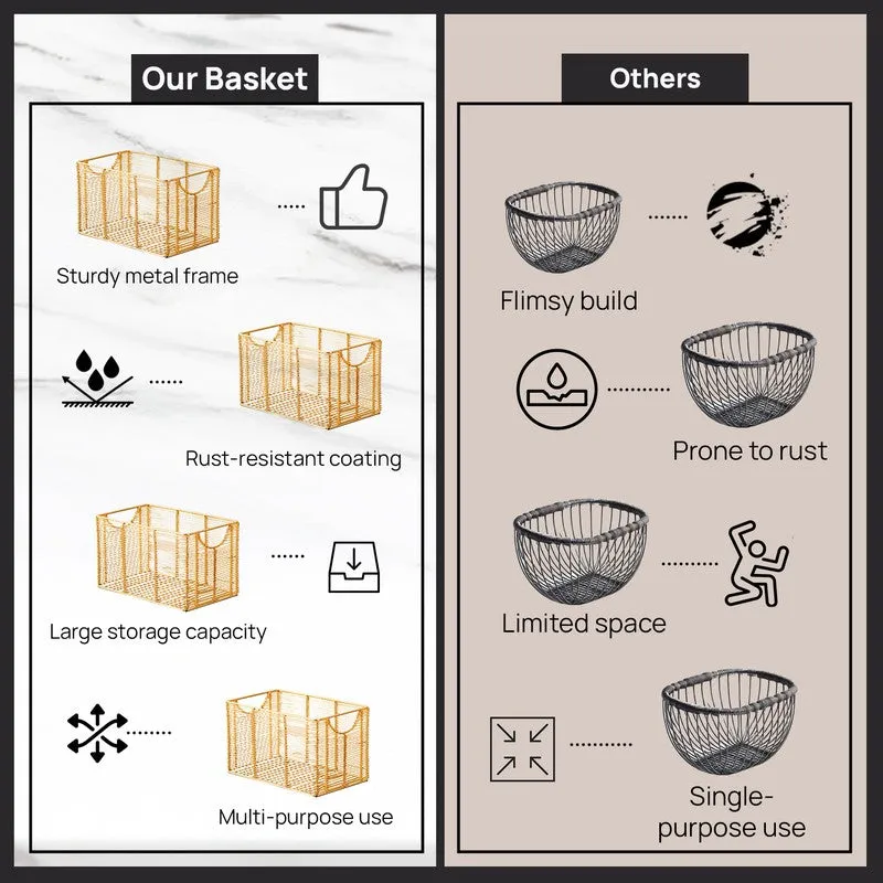 Rectangle Iron Fruit Basket media 6