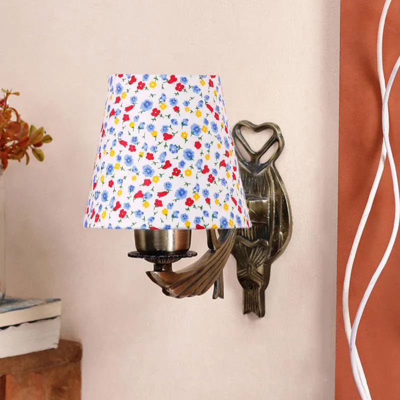Love Gleam Atva Color Spash Conical Fabric & Metal Wall Lamp media 3