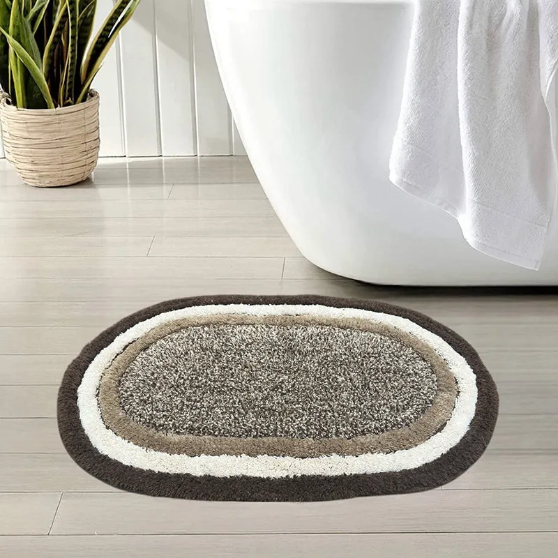 Trenza Cotton Bath Mat - Brown media 1