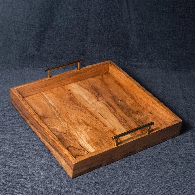 QuadraCraft Square Wooden Serving Tray media 3