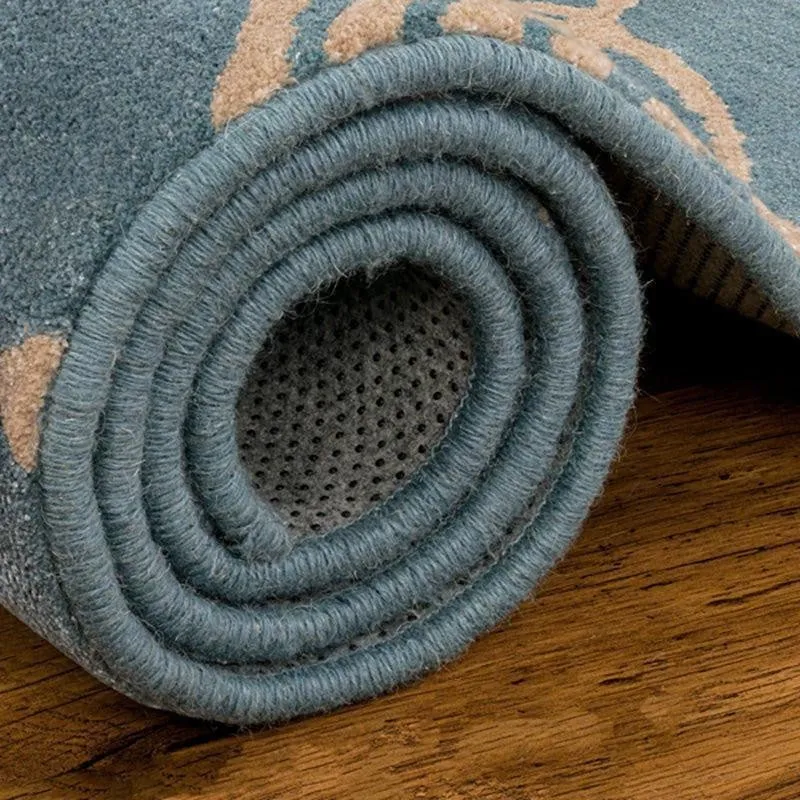 Seashell Hand Tufted Swirl Kids Wool & Nylon Carpet - Turquoise media 7