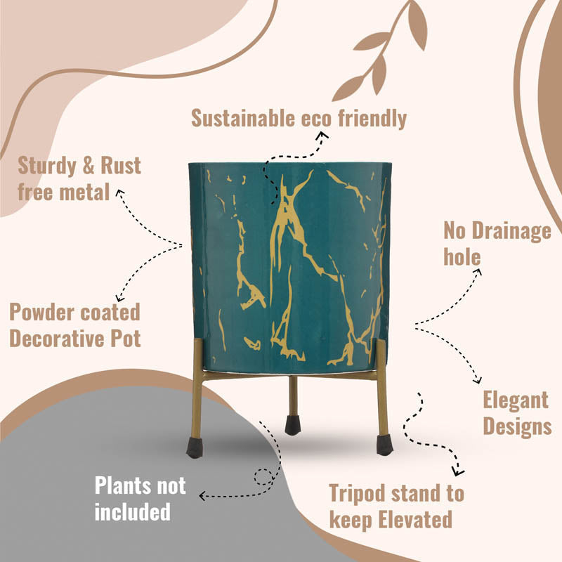Nauko Planter With Stand (Green) - Two Piece set media 13