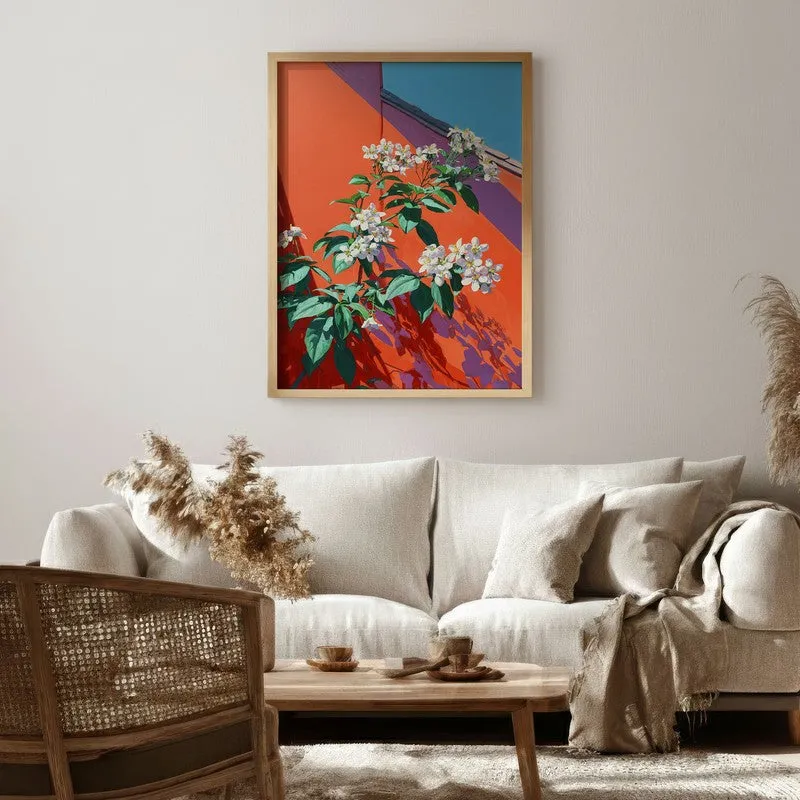 Petal Prism Canvas Wall Painting - Brown Frame media 1
