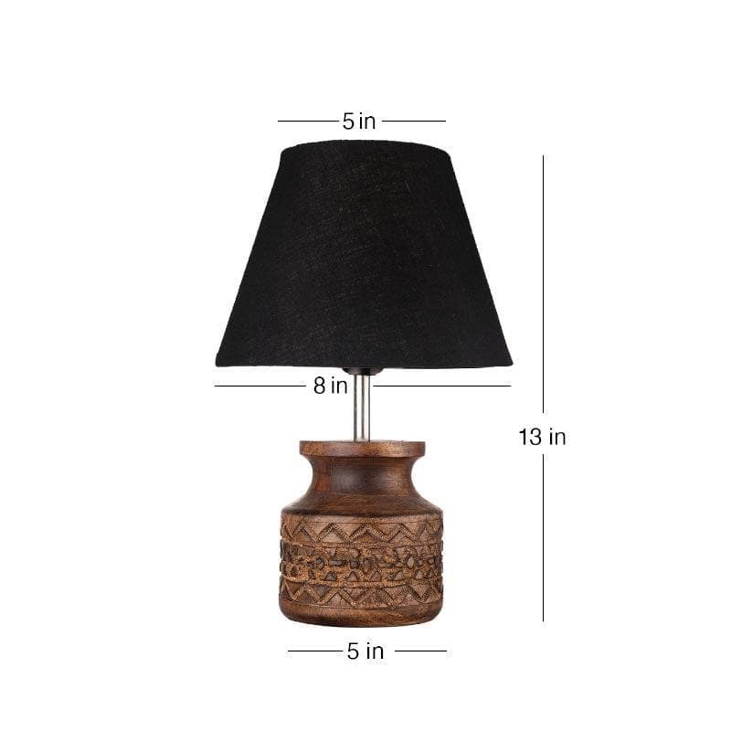 Classy With Twist Carved Fabric Table Lamp - Black,Brown media 5