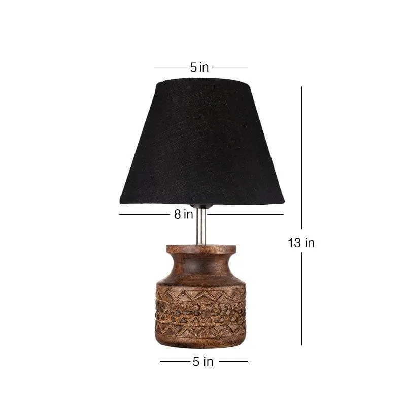 Classy With Twist Carved Fabric Table Lamp - Black,Brown media 5