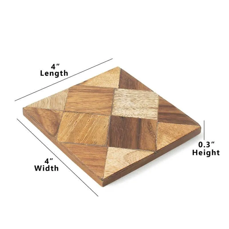Applique Design Wooden Coaster - Set Of Four media 6