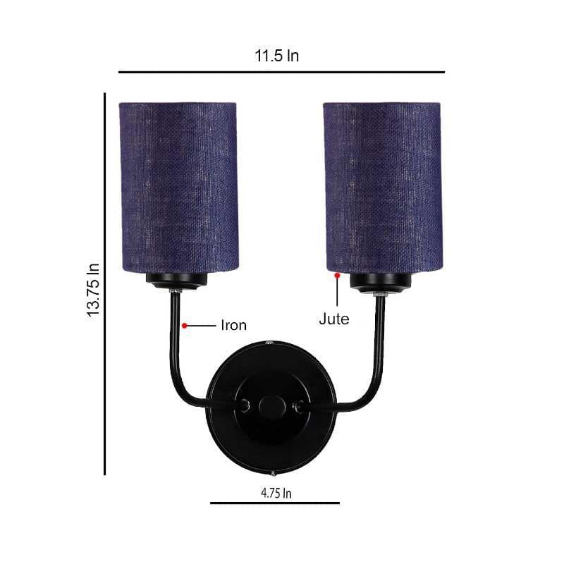 Biyox Cylindrical Double Fabric Wall Lamp media 6
