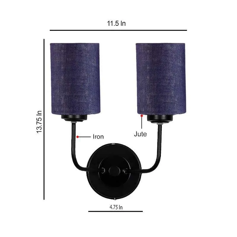Biyox Cylindrical Double Fabric Wall Lamp media 6