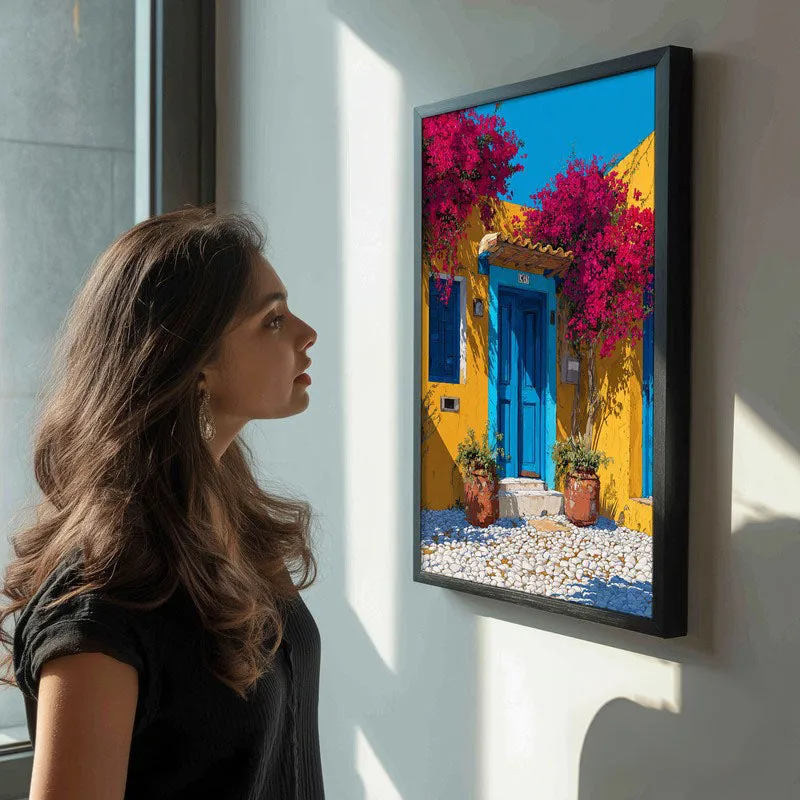 Terra Bloom Canvas Wall Painting - Black Frame media 6