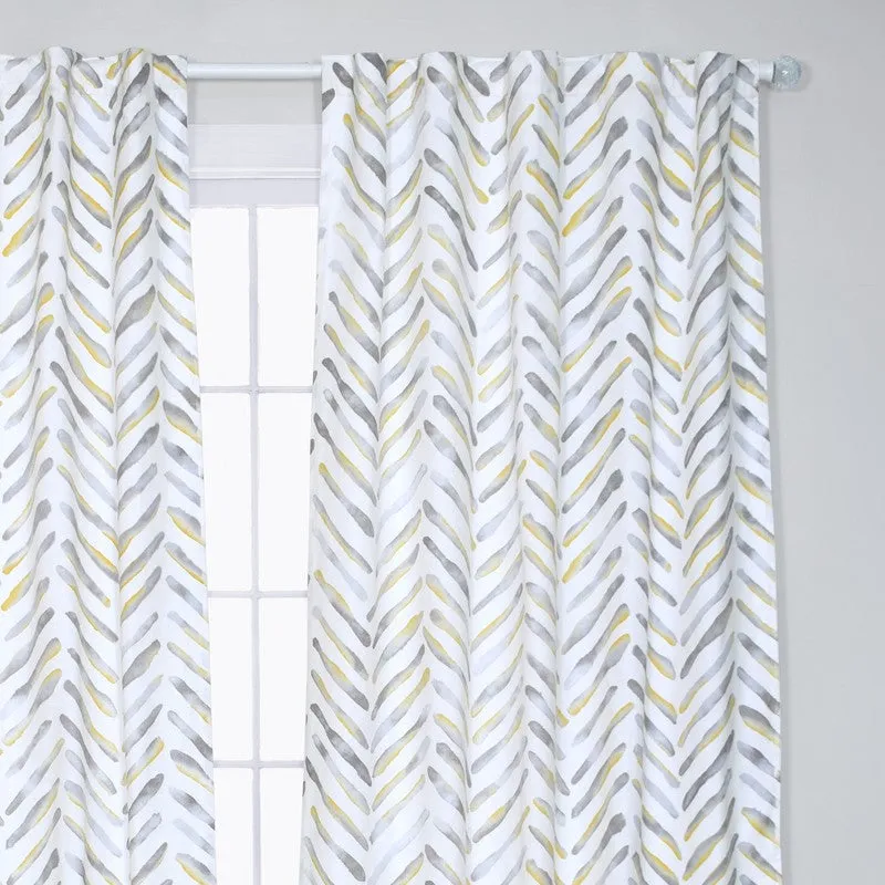 Tranquebar Home Artistic Flow Cotton Curtains(Grey) - Set Of Two media 4