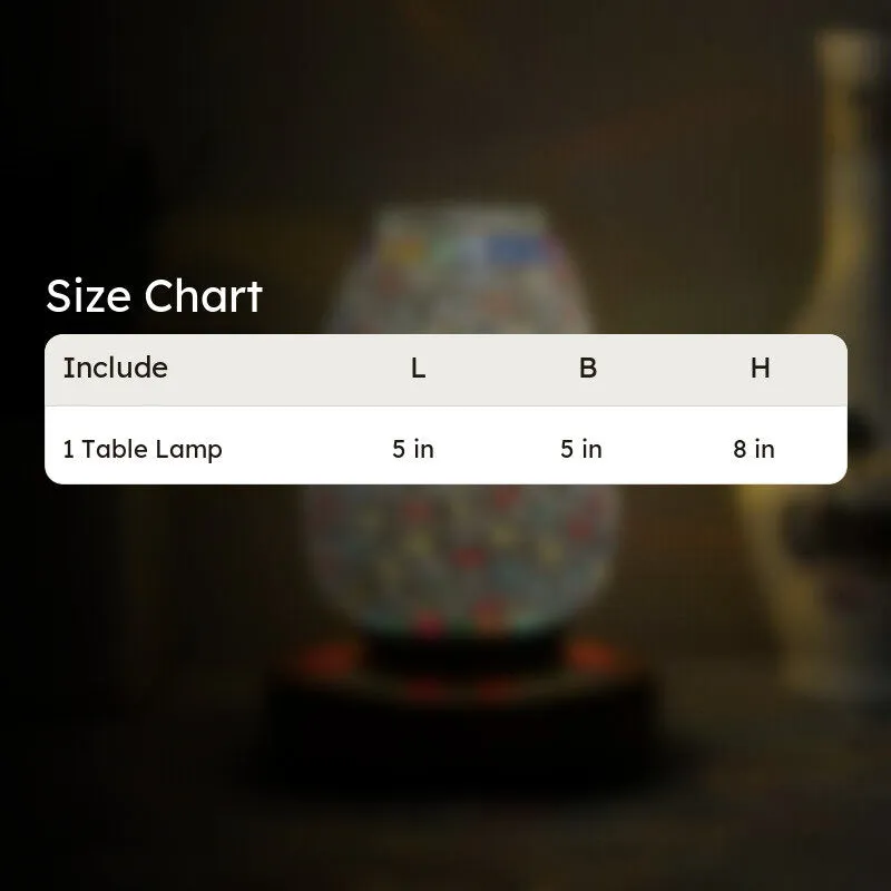Flazora Glass Table Lamp With Wooden Base - Multicolor media 9