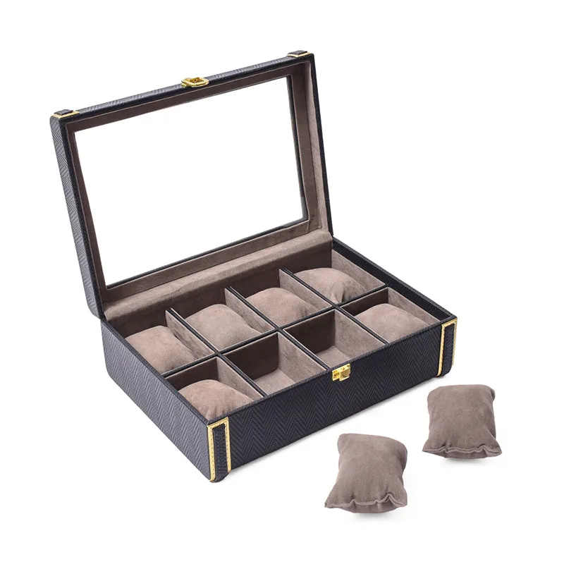Vautch Faux Leather Watch Organizer - Black media 3