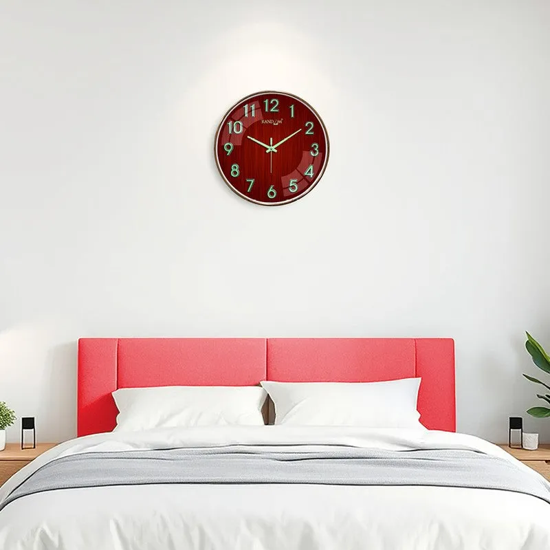 Elvric Round Modern Plastic Wall Clock - Maroon media 1