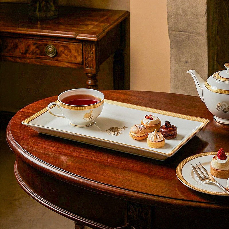 Gilded Iris Porcelain Platter - Gold