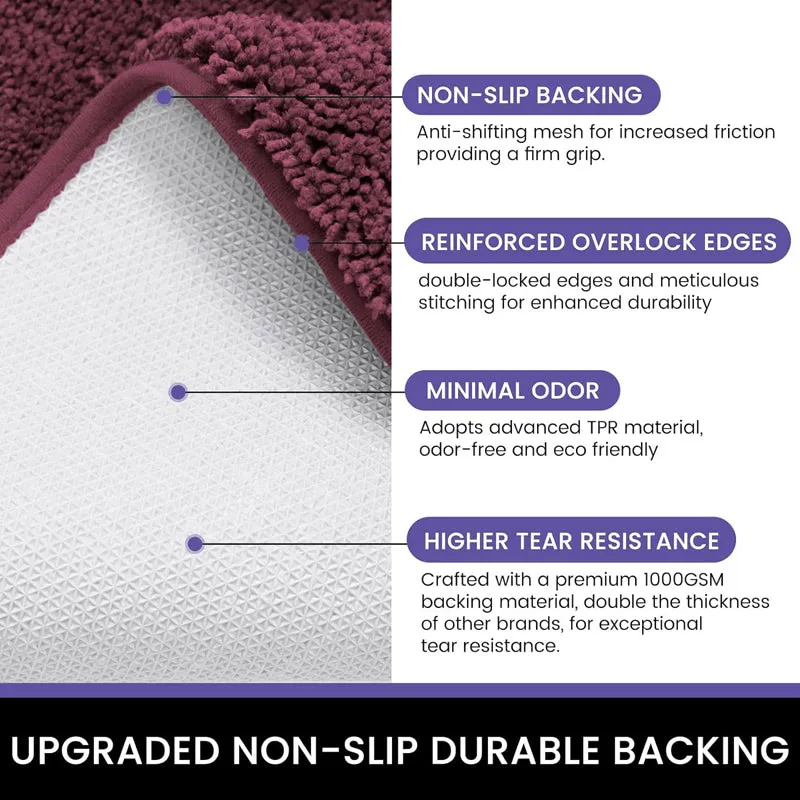 Nuo Luxe Bath Mat - Wine media 5