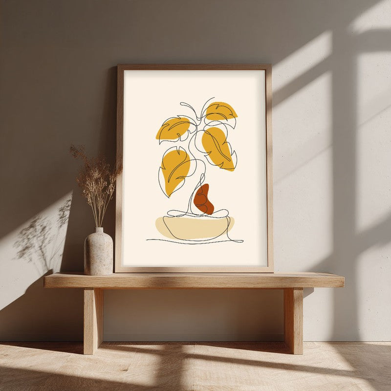 Boho Sunlight Serenade Archival Canvas Wall Art - Natural Brown Frame media 3
