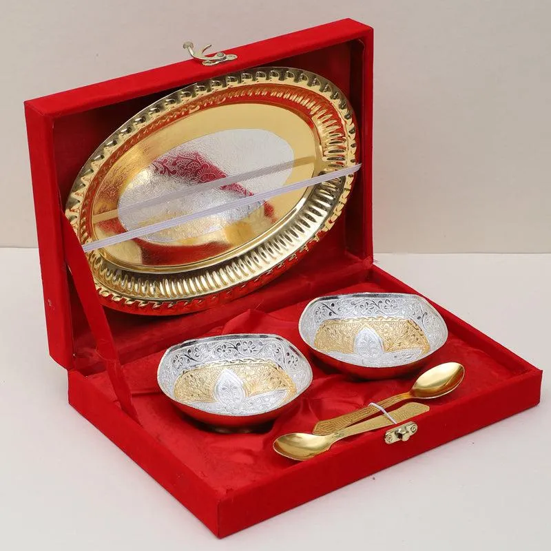 Arushi Bowl With Spoon & Tray (100 ML) - Set Of Five media 1
