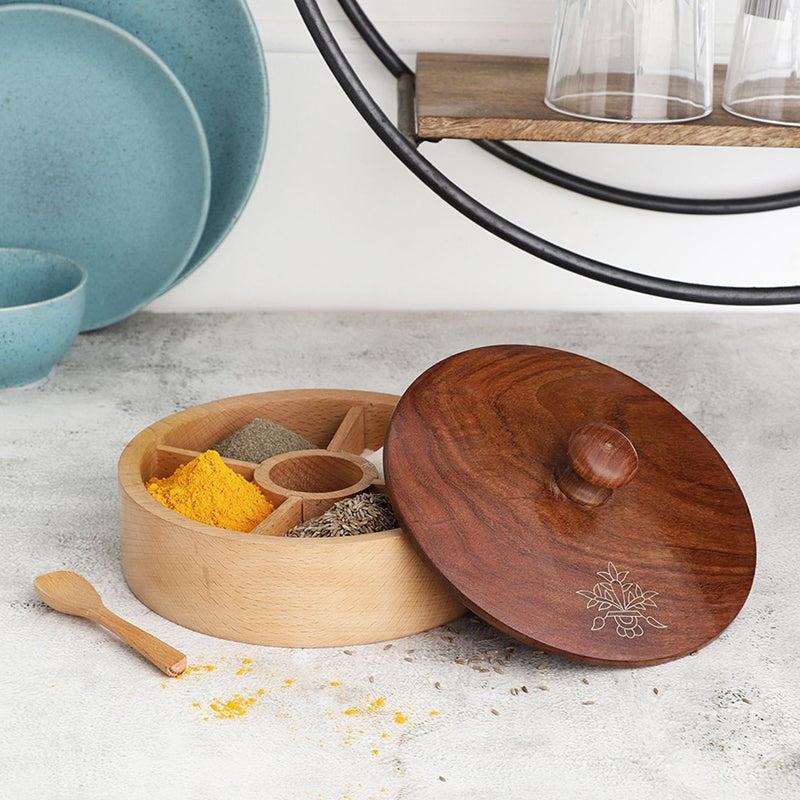 Aneira Wood Masala Box