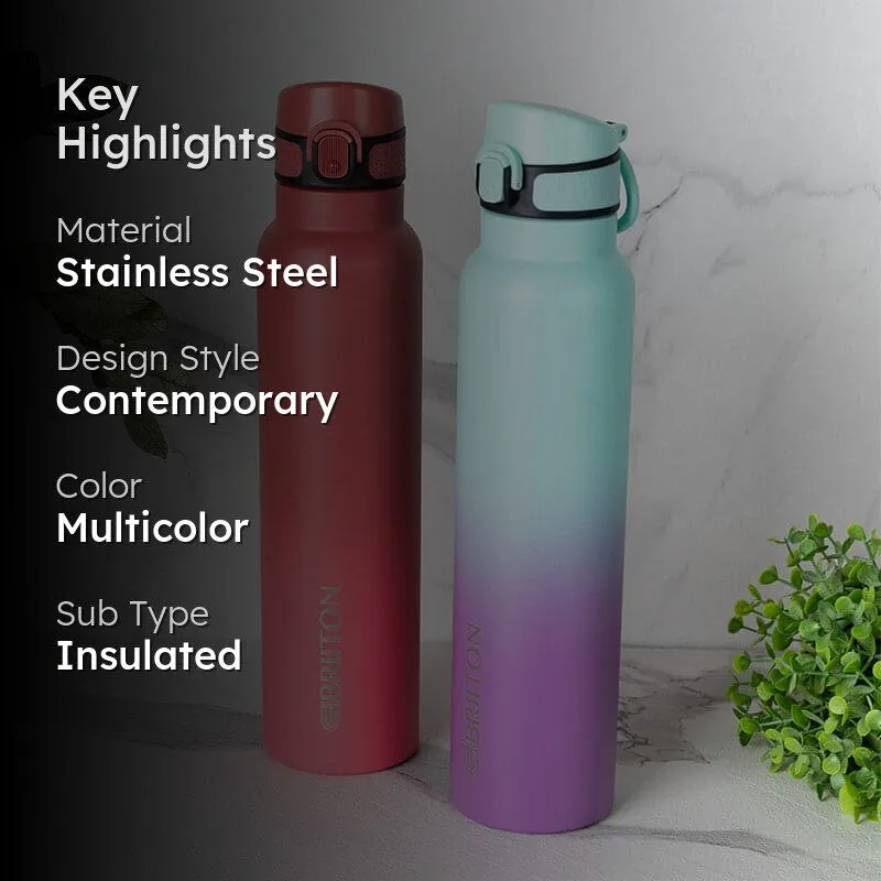 Magi Muse Hot & Cold Thermos Water Bottle (Purple & Red, 1000 mL Each) - Set Of Two media 2