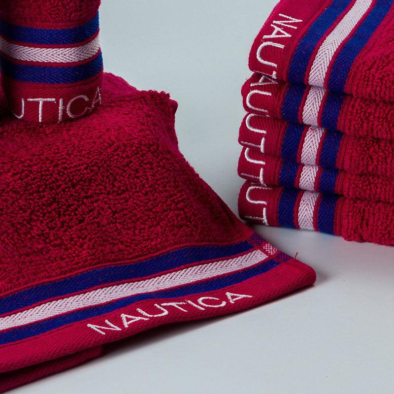 Nautica Dove Down Cotton Face Towel (Burgundy) - Set Of Eight media 3