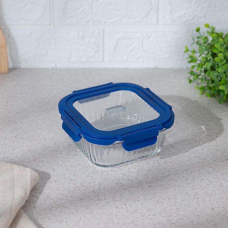 Blue Triva Glass Lunch Box (800 ML) - Set Of Four media 3