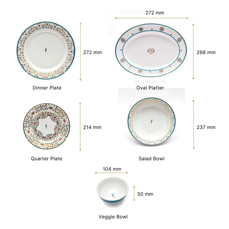 Gilded Mavi 24k Gold Brushed Porcelain Dinner Set - 21 Piece Set media 13