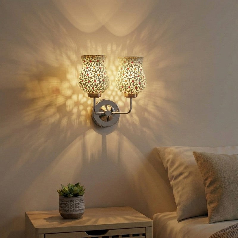 Tessera Glow Ivory Dot Glass Wall Lamp - White