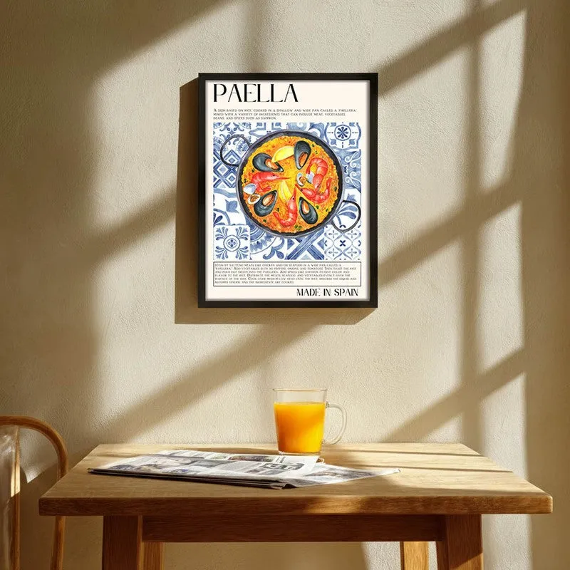 Paella Archival Canvas Wall Art - Black media 1
