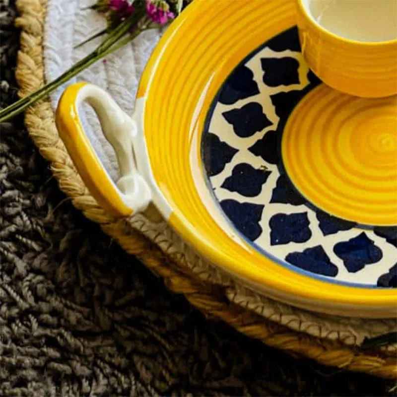 Alkina Ceramic Platter Yellow - Set of Two media 3