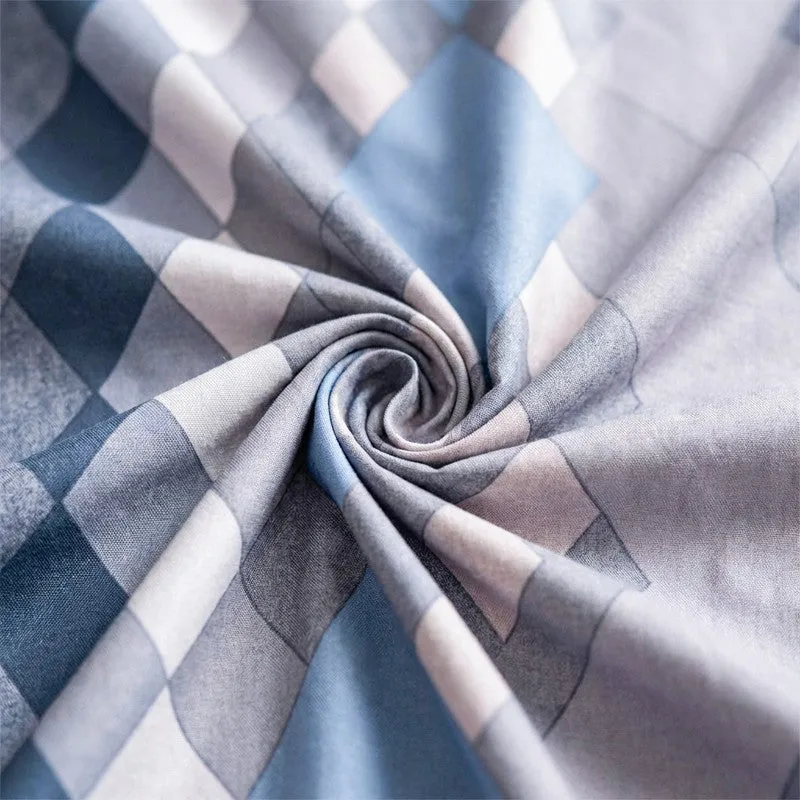 Jora Geometric Cotton Bedsheet (Blue) - 144 TC media 5