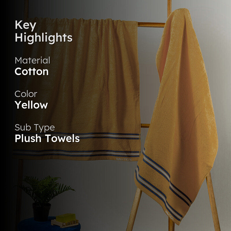 Nautica Dual Down Cotton Bath Towel (Beige) - Set Of Two media 2