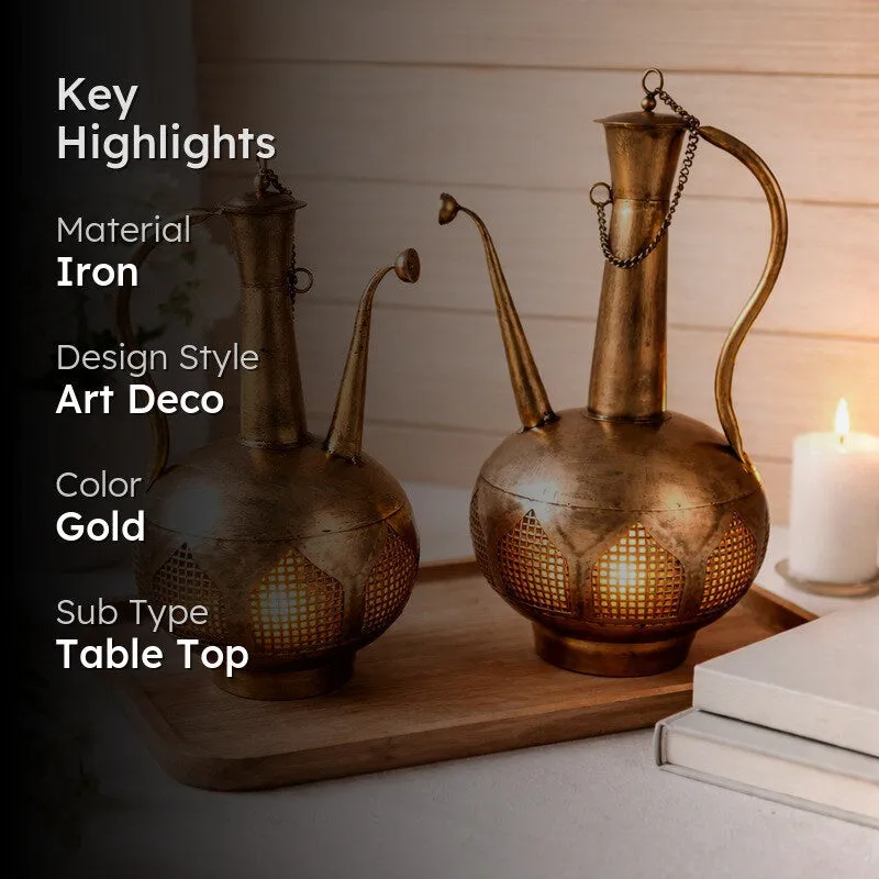 Surahi Silhouette Iron Tealight Candle Holder media 2