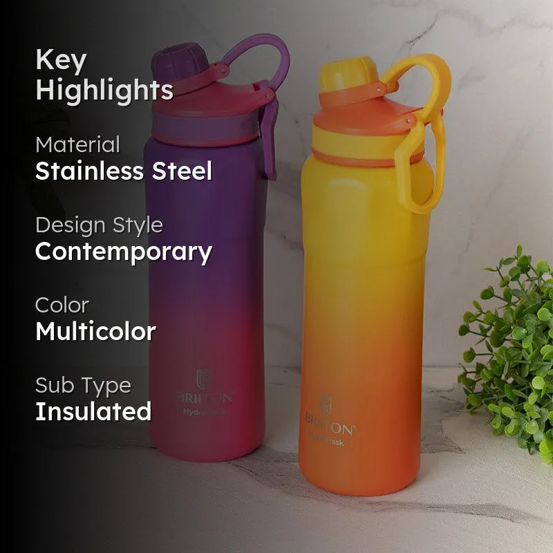 Serene Sip Hot & Cold Thermos Water Bottle (Pink & Yellow, 800 mL Each) - Set Of Two media 2
