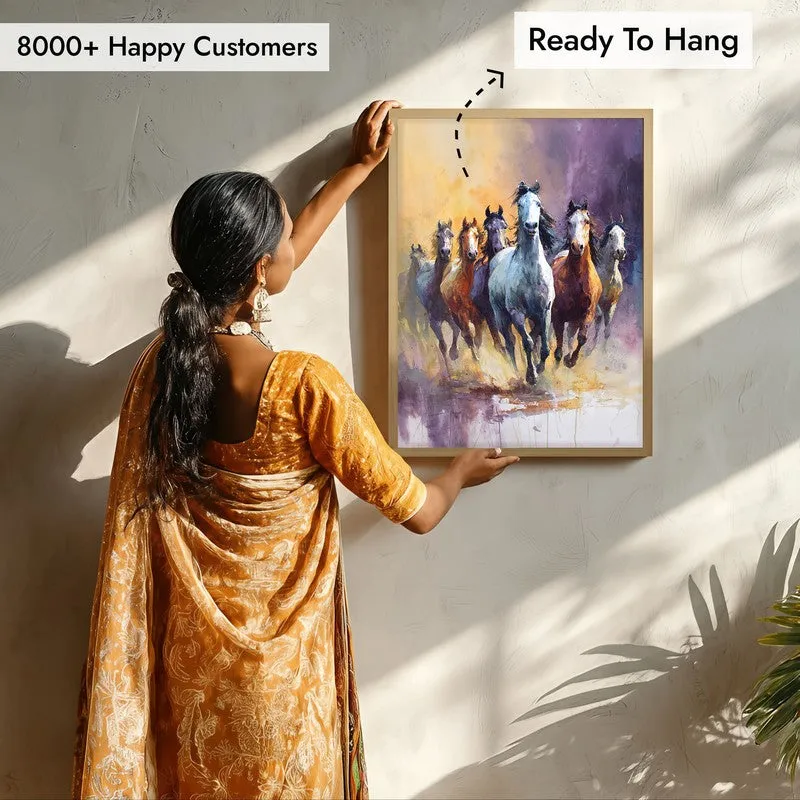 Untethered Horse Wall Painting With Brown Frame media 8