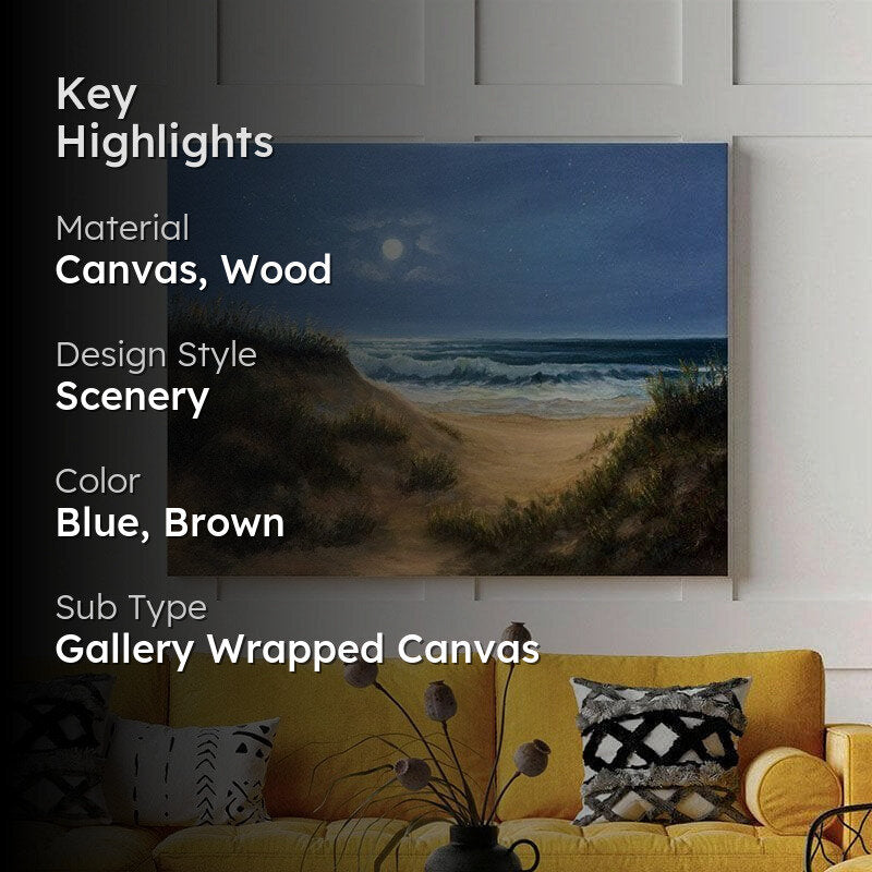 Ocean And Dunes Canvas Painting - Gallery Wrap media 2