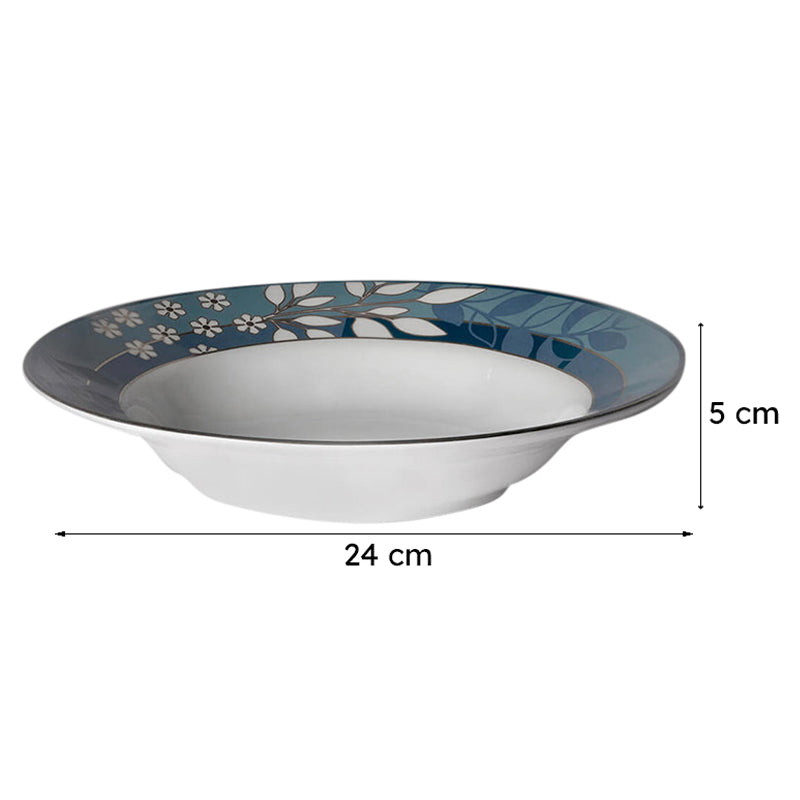 India Circus Azura Bone China Pasta Plate - Set Of Two media 7