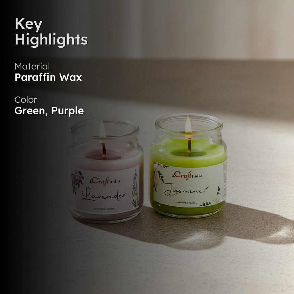 Jasmine & Lavender Scented Jar Candle - Set Of Two media 3