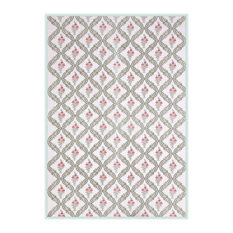 Nawabi Vibe Cotton Bedsheet (Teal, Red) - 180 TC media 4