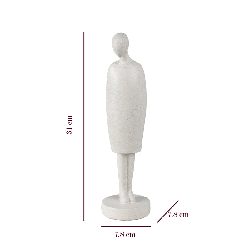In Harmony Painted Resin Showpiece (Grey & White) - Set Of Two media 3
