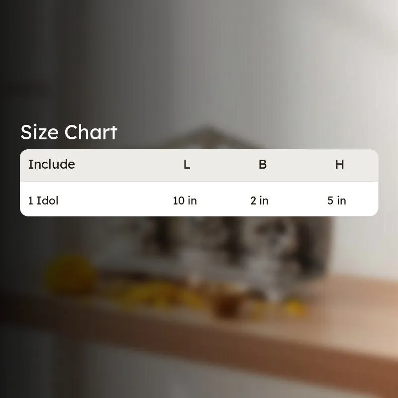 Size chart graphic for the Lakshmi Ganesha Saraswati idol