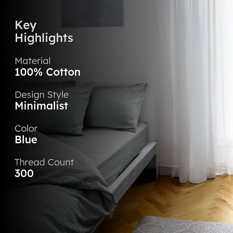 Stripe Charm Cotton Duvet Cover - Light Grey media 2