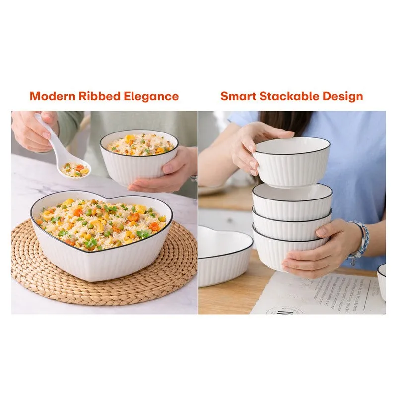 Rioware Grain Touch Ceramic Serving Bowls (700/350 mL Each) - Set of Five media 7