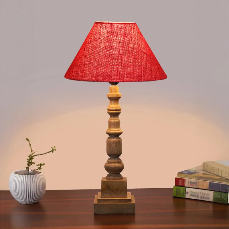 Sienna II Arbor Wooden Table Lamp - Pink,Brown media 2
