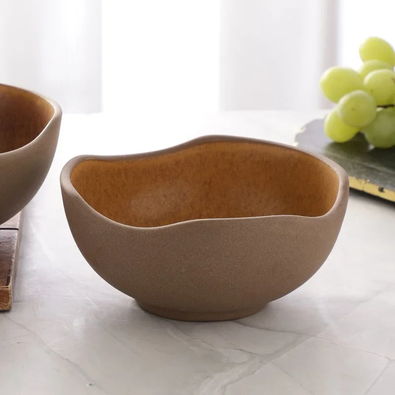 Matte Brown Hexa-Shaped Stoneware Bowl - 400 mL media 3